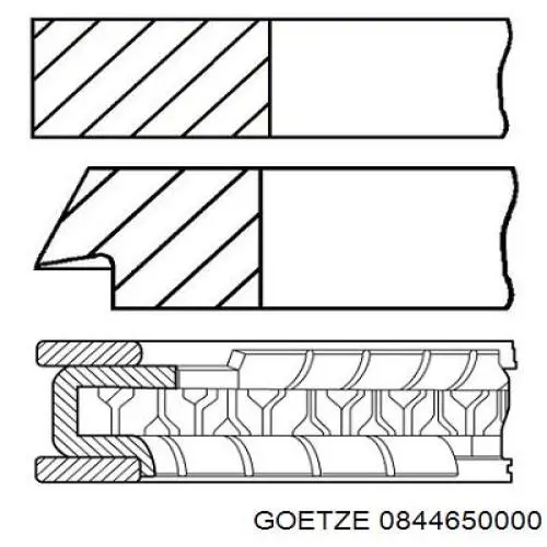 0844650000 Goetze Anéis do pistão para 1 cilindro, STD.