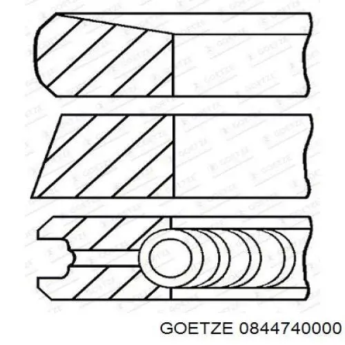 Kit de anéis de pistão de motor, STD. 0844740000 Goetze
