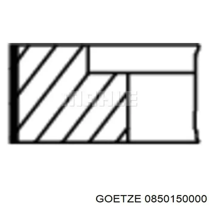 Anéis do pistão para 1 cilindro, STD. Goetze 0850150000