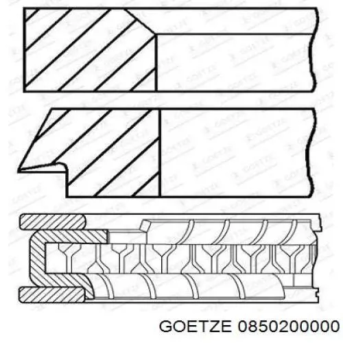 Compre 0850200000 Goetze Anéis do pistão para 1 cilindro, STD.