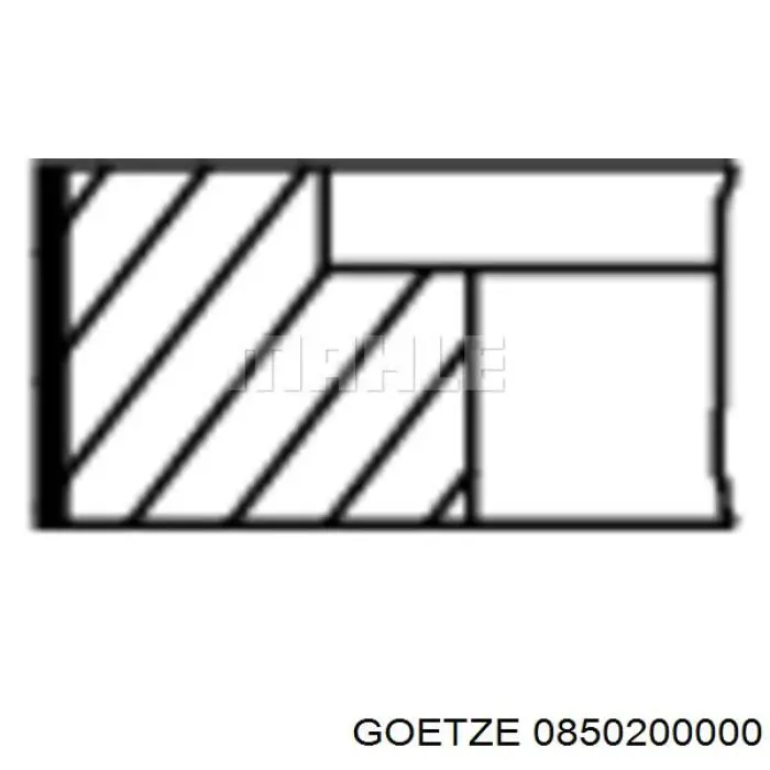 Anéis do pistão para 1 cilindro, STD. Goetze 0850200000