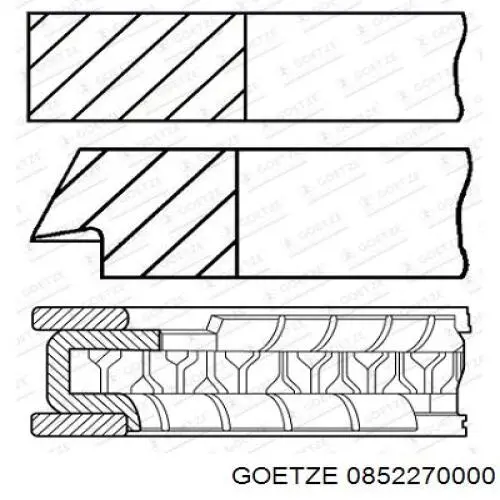0852270000 Goetze Anéis do pistão para 1 cilindro, STD.