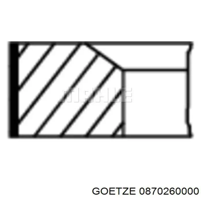 Anéis do pistão para 1 cilindro, STD. Goetze 0870260000