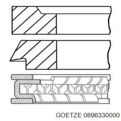 0896330000 Goetze Anéis do pistão para 1 cilindro, STD.