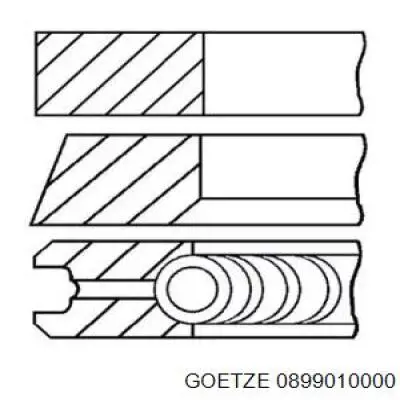 0899010000 Goetze Anéis do pistão para 1 cilindro, STD.