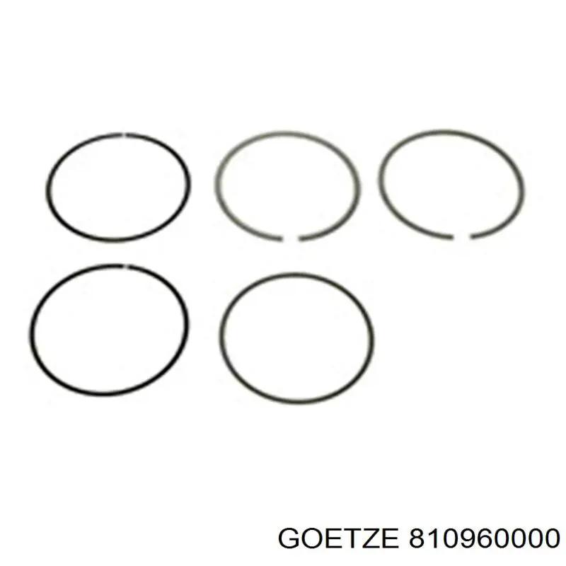 Anéis do pistão para 1 cilindro, STD. 810960000 Goetze