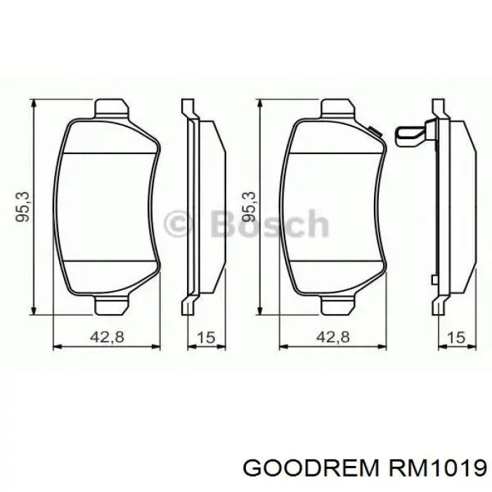 Compre RM1019 Goodrem Sapatas do freio traseiras de disco