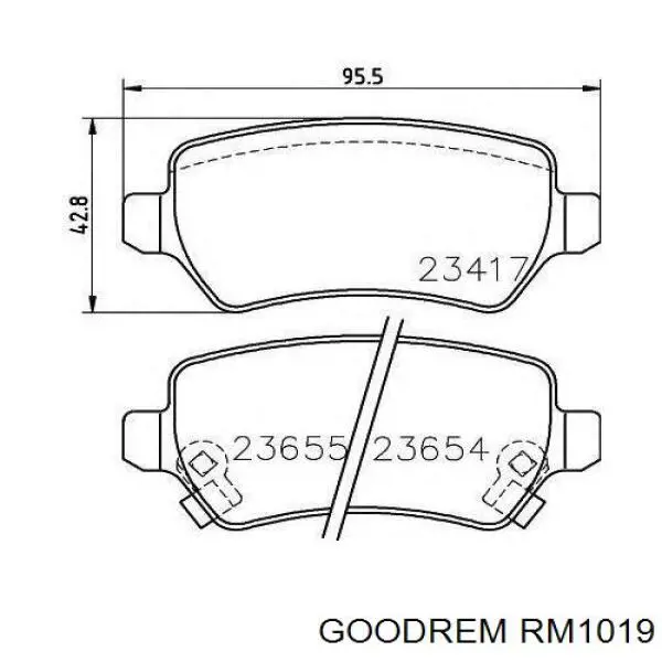 RM1019 Goodrem Sapatas do freio traseiras de disco