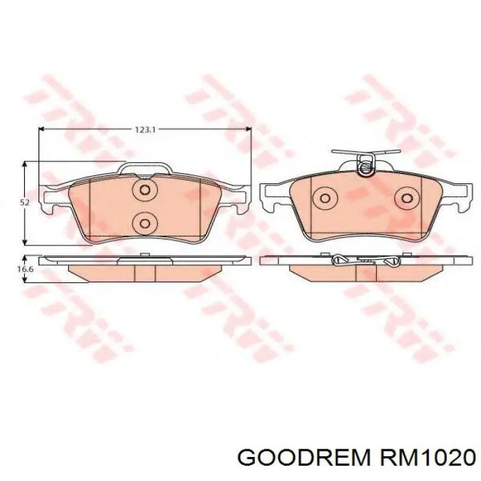 Compre RM1020 Goodrem Sapatas do freio traseiras de disco