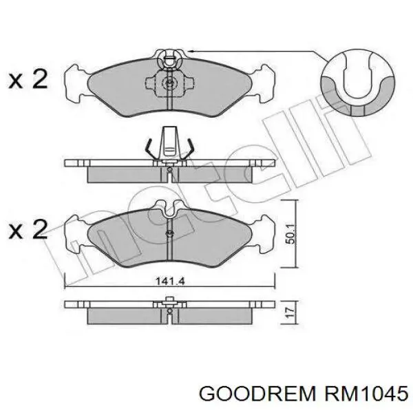 RM1045 Goodrem Sapatas do freio traseiras de disco