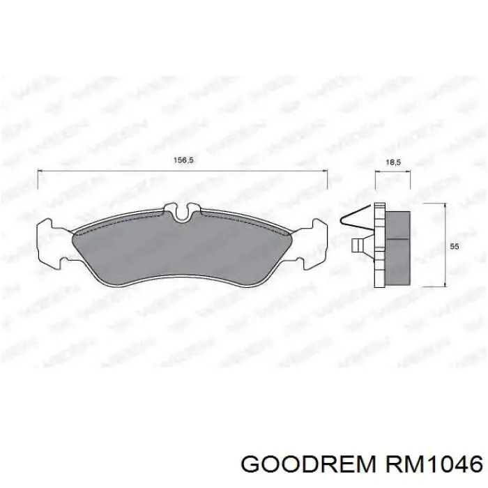 RM1046 Goodrem Sapatas do freio traseiras de disco