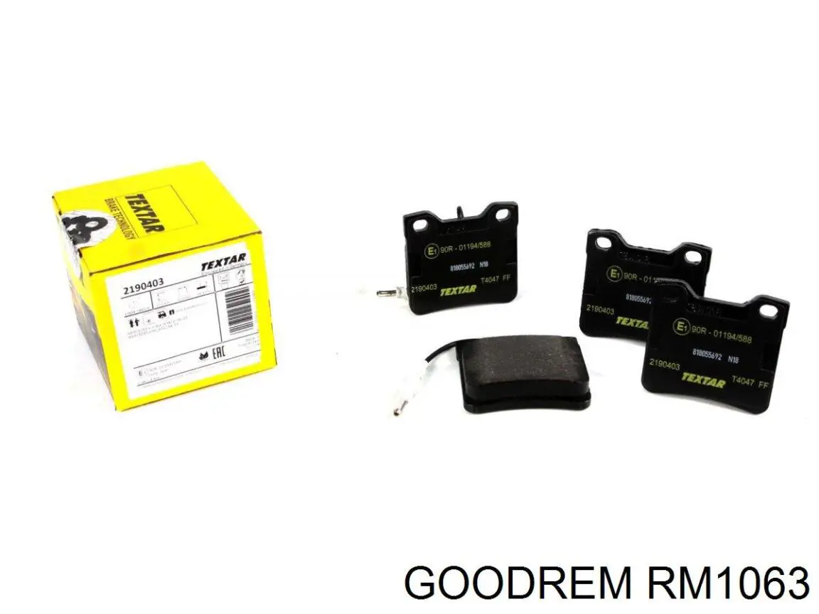 RM1063 Goodrem Sapatas do freio traseiras de disco