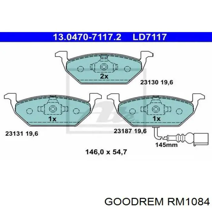 Compre RM1084 Goodrem Sapatas do freio dianteiras de disco