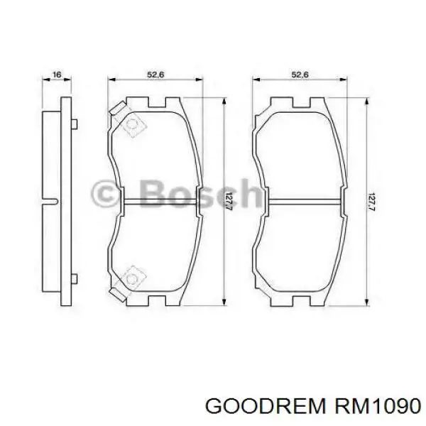 RM1090 Goodrem Sapatas do freio dianteiras de disco