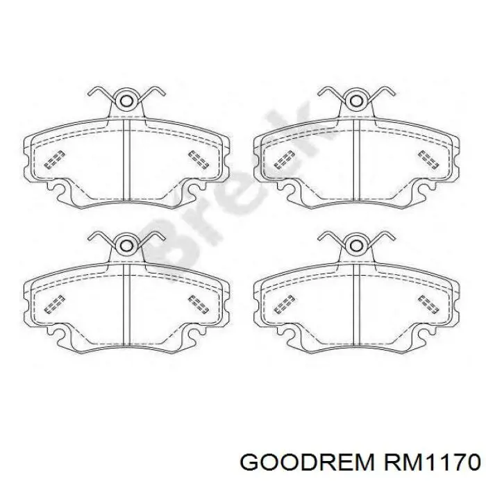 RM1170 Goodrem Sapatas do freio dianteiras de disco