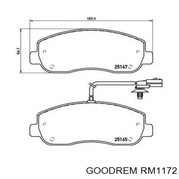 RM1172 Goodrem Sapatas do freio dianteiras de disco