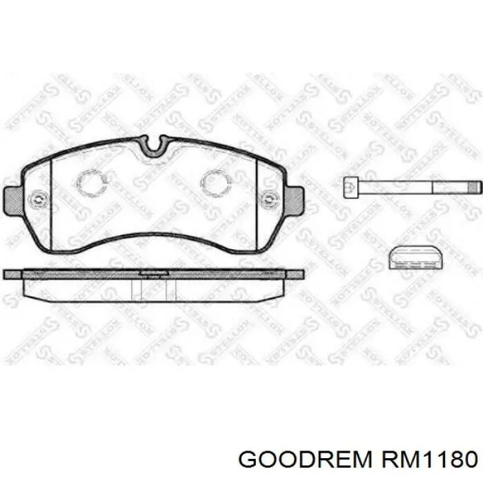 RM1180 Goodrem Sapatas do freio dianteiras de disco