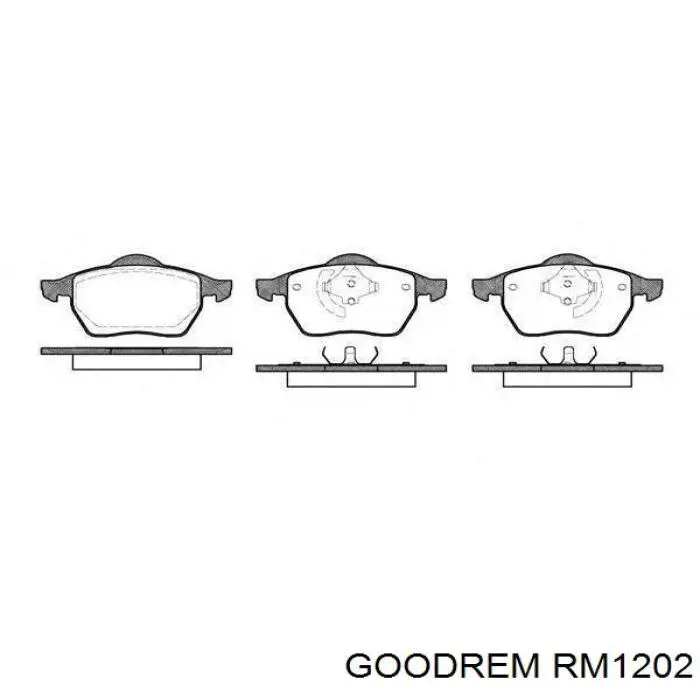 RM1202 Goodrem Sapatas do freio dianteiras de disco