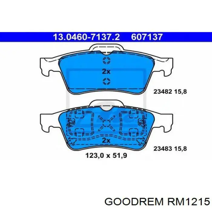 Compre RM1215 Goodrem Sapatas do freio traseiras de disco
