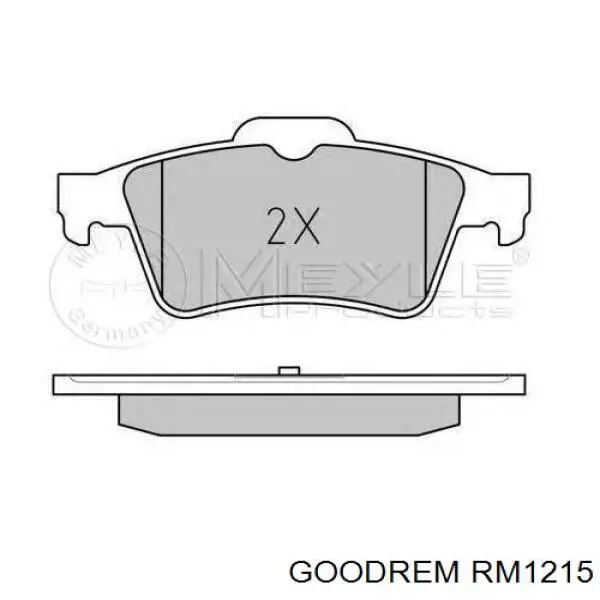 RM1215 Goodrem Sapatas do freio traseiras de disco