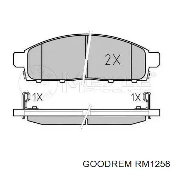 RM1258 Goodrem Sapatas do freio dianteiras de disco