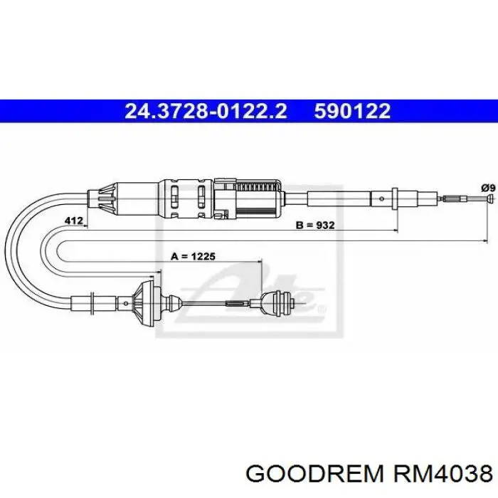 Cabo de embraiagem RM4038 Goodrem