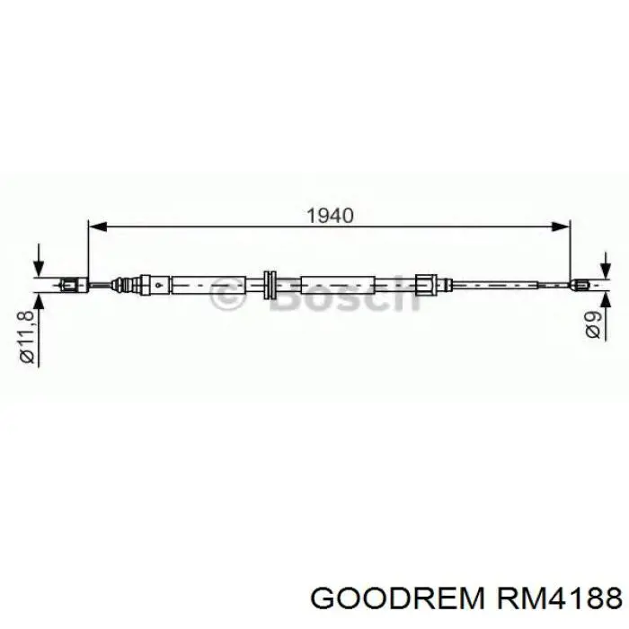 Cabo traseiro direito/esquerdo do freio de estacionamento Goodrem RM4188 preço, a partir de 17,97 USD