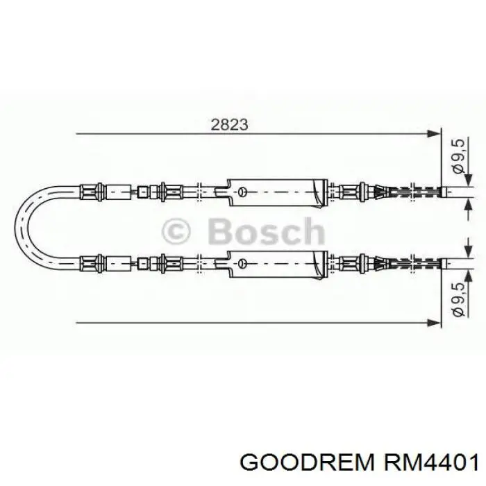 Cabo traseiro direito/esquerdo do freio de estacionamento Goodrem RM4401