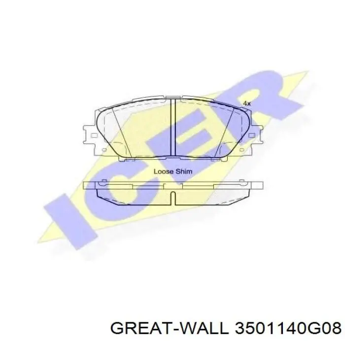 Compre 3501140G08 Great Wall Sapatas do freio dianteiras de disco