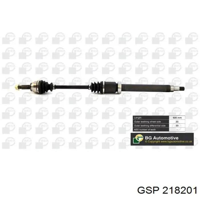 Semieixo (acionador) dianteiro direito GSP 218201 preço, a partir de 93,80 USD