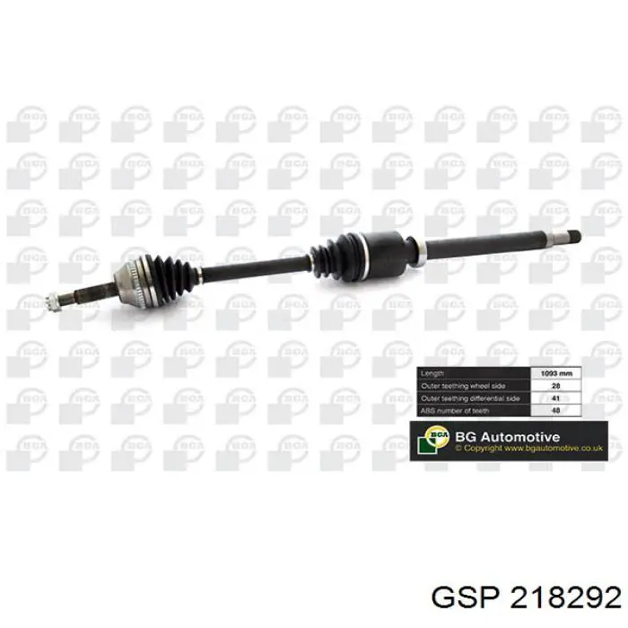 218292 GSP Semieixo (acionador) dianteiro direito