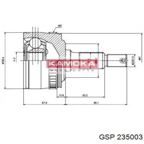 Compre 235003 GSP Semieixo (acionador) dianteiro