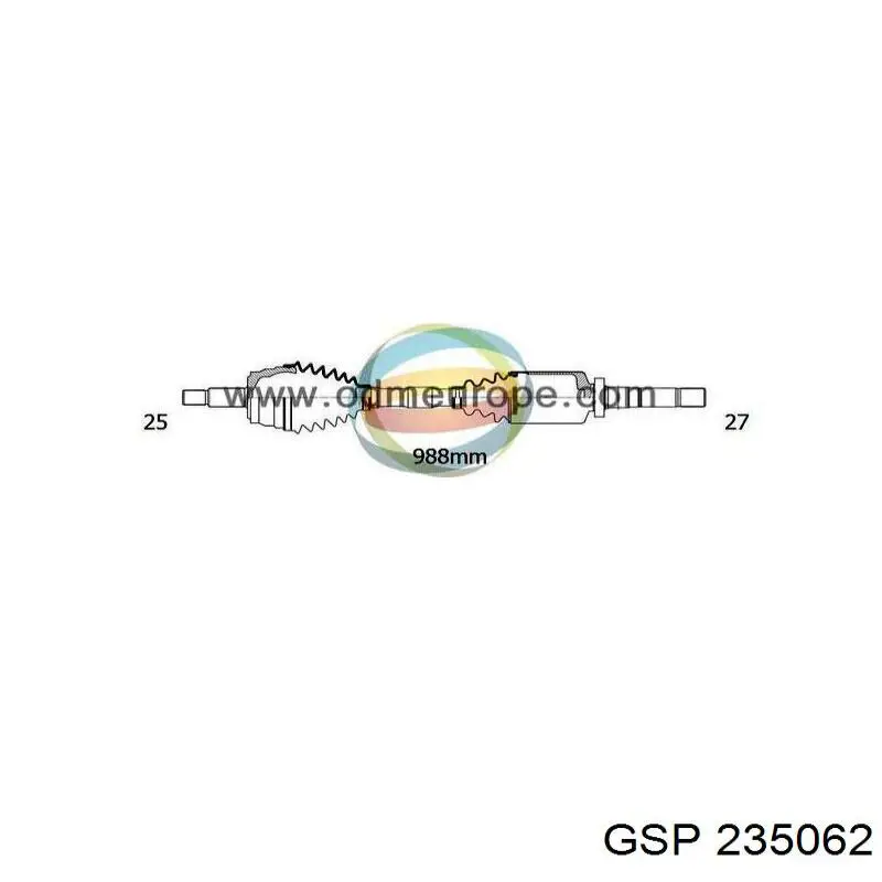 Semieixo (acionador) dianteiro direito GSP 235081 preço, a partir de 132,07 USD
