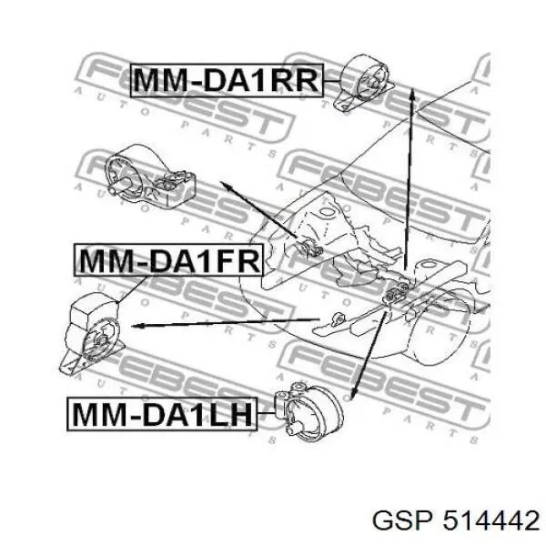Compre 514442 GSP Coxim (suporte) esquerdo de motor