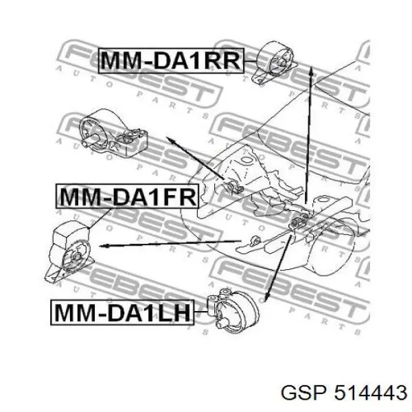 514443 GSP Coxim (suporte) dianteiro de motor