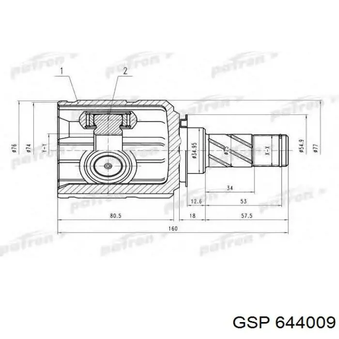 Compre 644009 GSP Junta homocinética interna dianteira