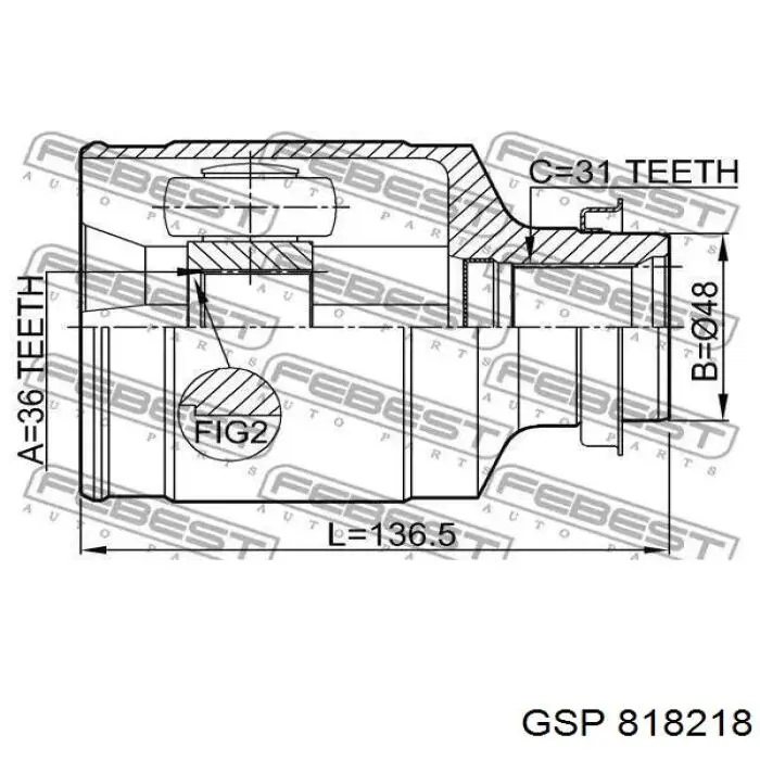 Compre 818218 GSP Junta homocinética externa dianteira