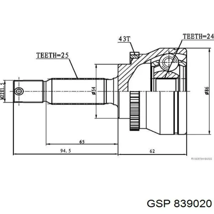 Compre 839020 GSP Junta homocinética externa dianteira