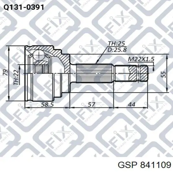 841109 GSP Junta homocinética externa dianteira