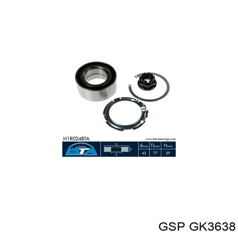 Rolamento de cubo dianteiro GSP GK3638 preço, a partir de 34,75 USD