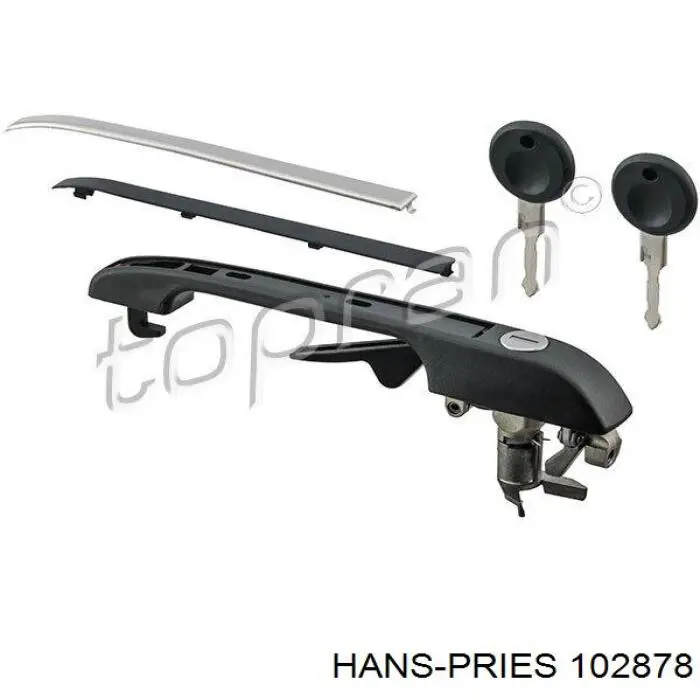 Maçaneta dianteira esquerda externa da porta Hans Pries (Topran) 102878 preço, a partir de 12,22 USD