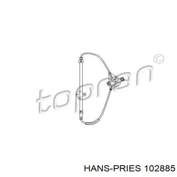 Compre 102885 Hans Pries (Topran) Mecanismo de acionamento de vidro da porta dianteira esquerda