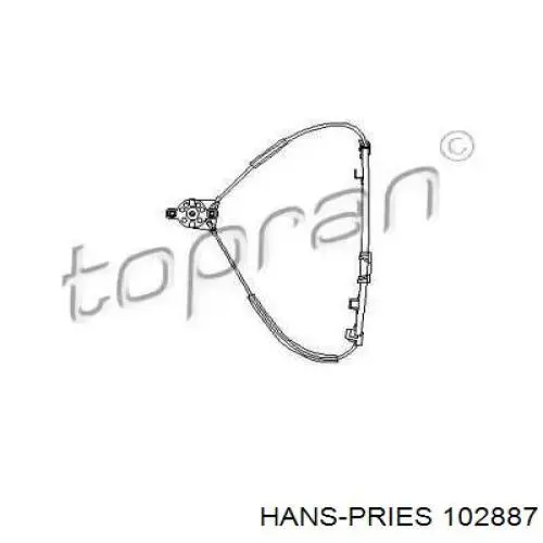 Mecanismo de acionamento de vidro da porta dianteira direita Hans Pries (Topran) 102887 preço, a partir de 19,44 USD