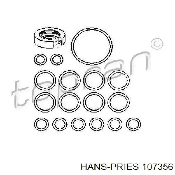 107356 Hans Pries (Topran) Kit de reparação da bomba da Direção hidrâulica assistida