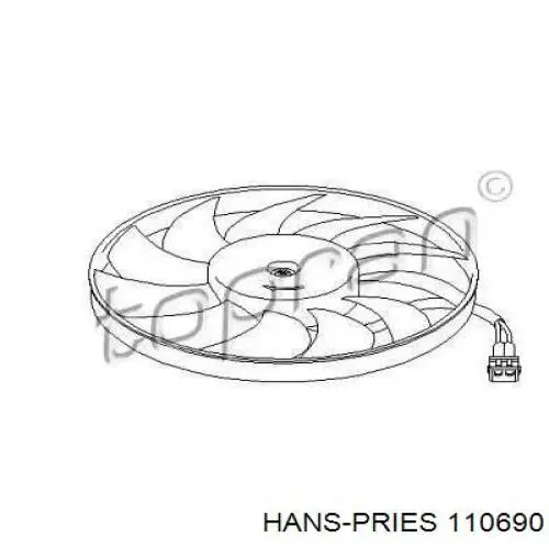 Ventilador elétrico de esfriamento montado (motor + roda de aletas) Hans Pries (Topran) 110690 preço, a partir de 91,22 USD