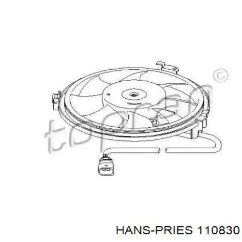 110830 Hans Pries (Topran) Ventilador elétrico de esfriamento montado (motor + roda de aletas)