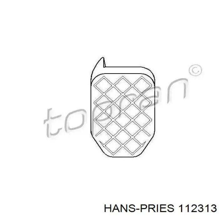 112313 Hans Pries (Topran) Placa sobreposta de pedal de embraiagem