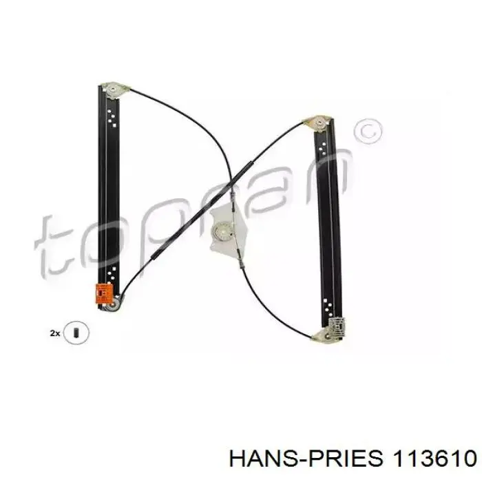113610 Hans Pries (Topran) Mecanismo de acionamento de vidro da porta dianteira direita