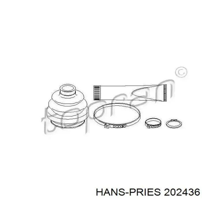 202436 Hans Pries (Topran) Bota de proteção externa de junta homocinética do semieixo traseiro