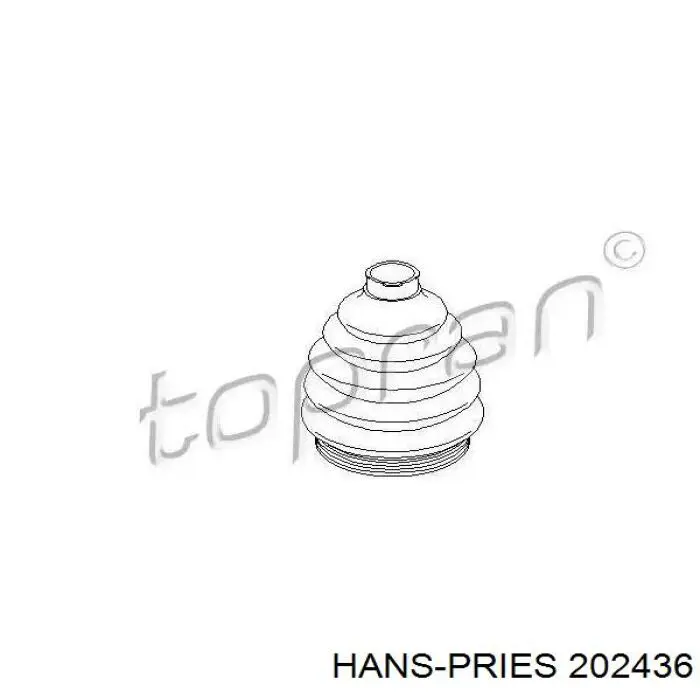 Compre 202436 Hans Pries (Topran) Bota de proteção externa de junta homocinética do semieixo traseiro
